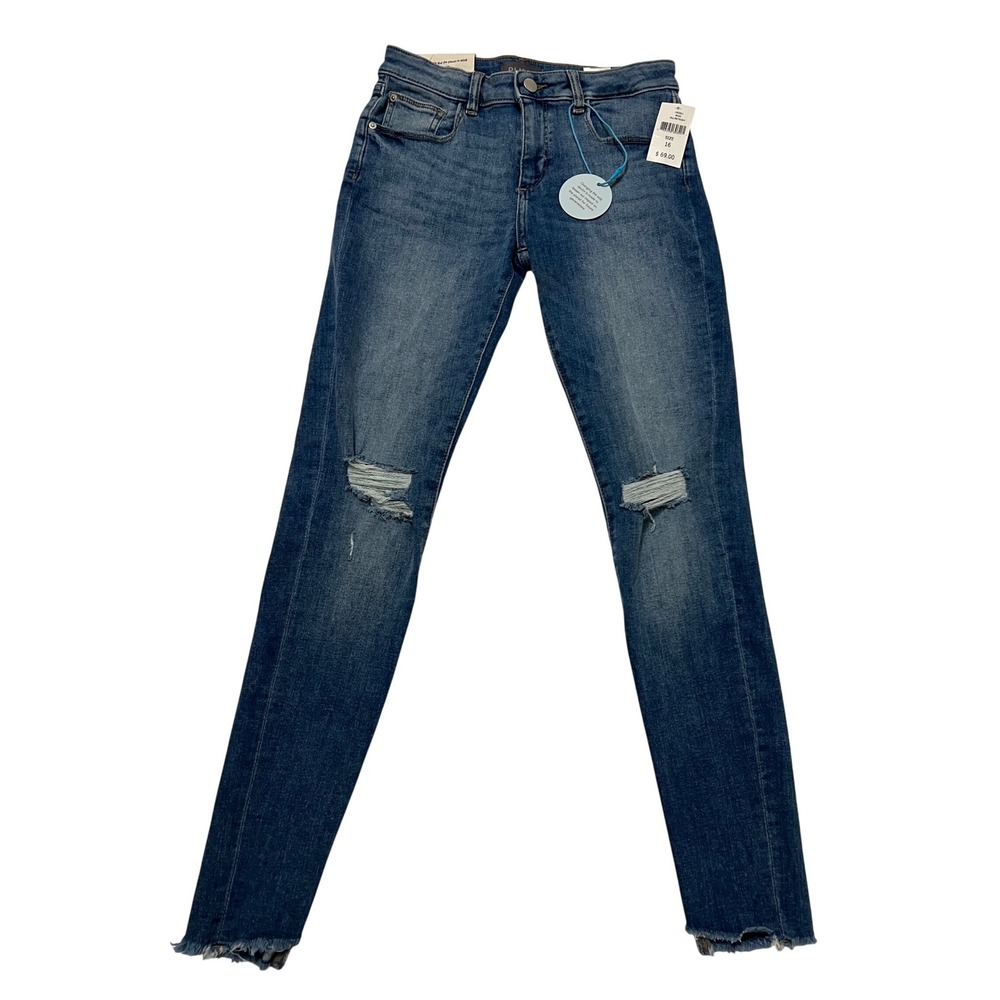 DL1961 Kids Chloe Skinny Jeans‎ Distressed Ripped Blue Size 16